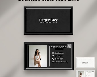 Minimalist Business Card Template | Light & Dark Canva Designs (PDF)