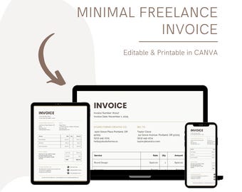 Minimal Beige Invoice Template | Printable PDF for Freelancers