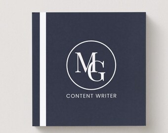 Square Business Card Template | Minimal Navy Blue Canva Design (Digital Download)