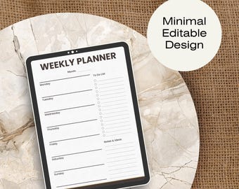 Weekly To-Do Planner for Creatives | Printable PDF | Minimal Brand Template