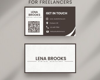 Minimalist Business Card Template | Modern Branding, Editable Canva (Digital Download)