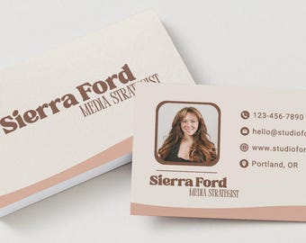 Minimal Retro Business Card Template | Editable Canva Card for Media Strategists, Creatives & Small Business Owners | Red Brand Design