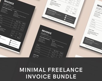Minimalist Invoice Template | Light & Dark Canva Designs (Digital Download)