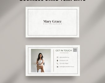 Minimalist Business Card Template | Light Neutral Design (Printable Canva)