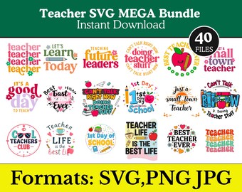 Paquete PNG de maestros: imágenes prediseñadas SVG, archivos SVG escolares, descarga digital