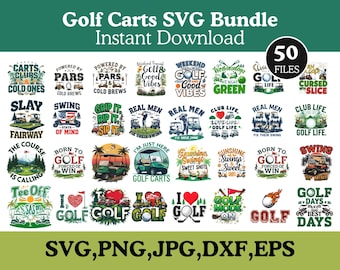 Paquete PNG de diseño de golf, SVG para amantes de los deportes para camisetas, JPG estilo palo de golf, descarga instantánea