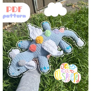 Jellycat Inspired Crochet Sky Dragon Pattern. PDF ONLY