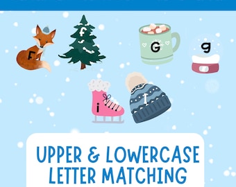 Winter Alphabet Match | Upper & Lowercase Letter Matching | Preschool Literacy Center | Winter ABC Cards | Letter Recognition Activity