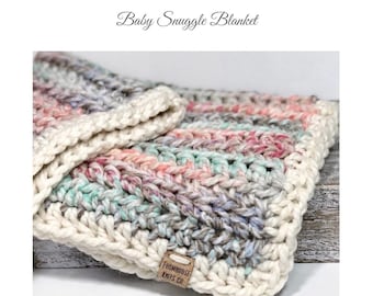 CROCHET PATTERN Small Baby Blanket |  Easy Crochet Pattern Baby Quick Crochet Pattern for Baby Super Bulky Yarn Crochet Baby Blanket Pattern