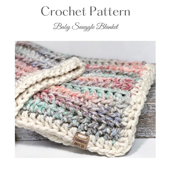 CROCHET PATTERN Small Baby Blanket |  Easy Crochet Pattern Baby Quick Crochet Pattern for Baby Super Bulky Yarn Crochet Baby Blanket Pattern