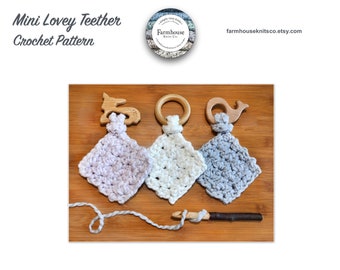 CROCHET PADRÃO PDF Mini Lovey Baby Teether | Fácil Rápido