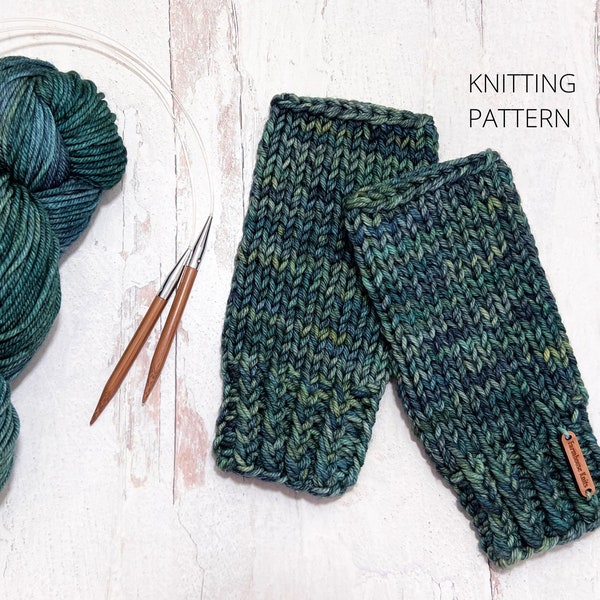 KNITTING PATTERN Essential Fingerless Gloves x Mittens Knitting Pattern For Knitted Gloves Easy x Super Bulky Yarn Knitting Pattern