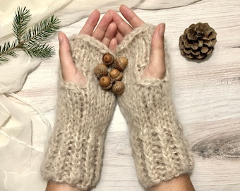 Alpaca Merino Fingerless Gloves | Half Mittens | 3 Colors
