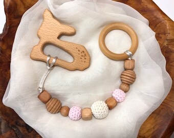 WOOD BABY TOY | Natural Cotton + Wood