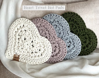 HEART TRIVET kitchen hot pad cotton heart hot pad kitchen decor gift for kitchen crochet heart home decor trivet macrame hot pad