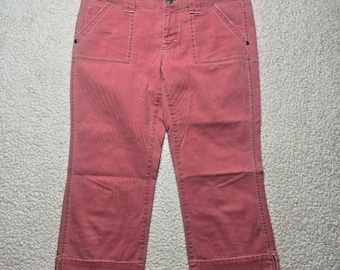 American Eagle Outfitters Frauen Vtg Y2K Coral Stretch Crop Gebrauchshose Größe 4