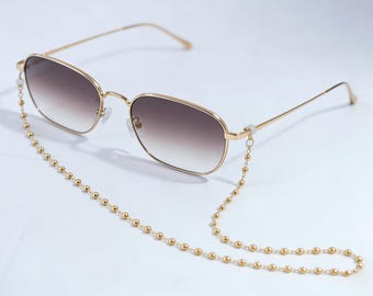 Cadena para gafas dorada, collar minimalista dorado, cadena ligera para gafas de mujer.