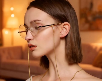 Cadena para gafas de oro con forma de serpiente, collar minimalista para sujetar gafas, cadena fina de acero inoxidable para gafas de sol.