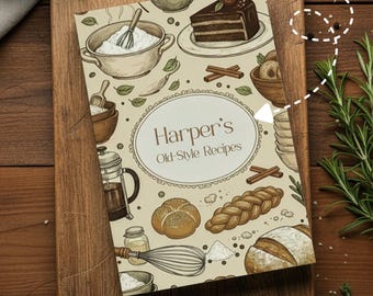 Personalized Recipe Book: Custom Cookbook Journal, Bridal Shower Gift