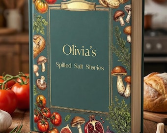 Custom Recipe Book, 300 page, English / Spanish / French / German / Italian recipe journal. Gift for her/him/Mom/Grandma,