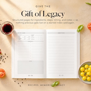 Custom Recipe Book, 300 page, Gift for her/him/Mom/Grandma, Recipe Journal image 10