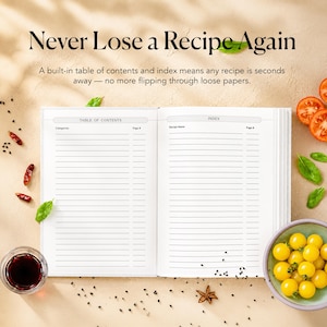 Custom Recipe Book, 300 page, Gift for her/him/Mom/Grandma, Recipe Journal image 11
