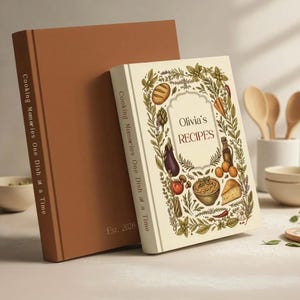 Custom Recipe Book, 300 page, Gift for her/him/Mom/Grandma, Recipe Journal