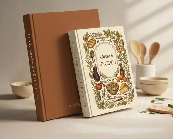 Custom Recipe Book, 300 page, Gift for her/him/Mom/Grandma, Recipe Journal
