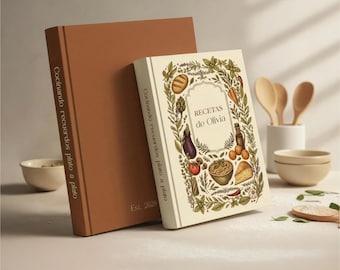 Recetario Personalizado, 300 pág., Regalo para Ella/Él/Abuela, Cuaderno de Recetas