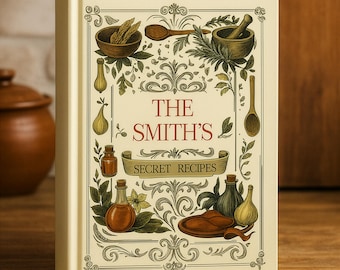 Recipe Book family cookbook custom, handwritten recipes, heirloom book, personalized dedication page