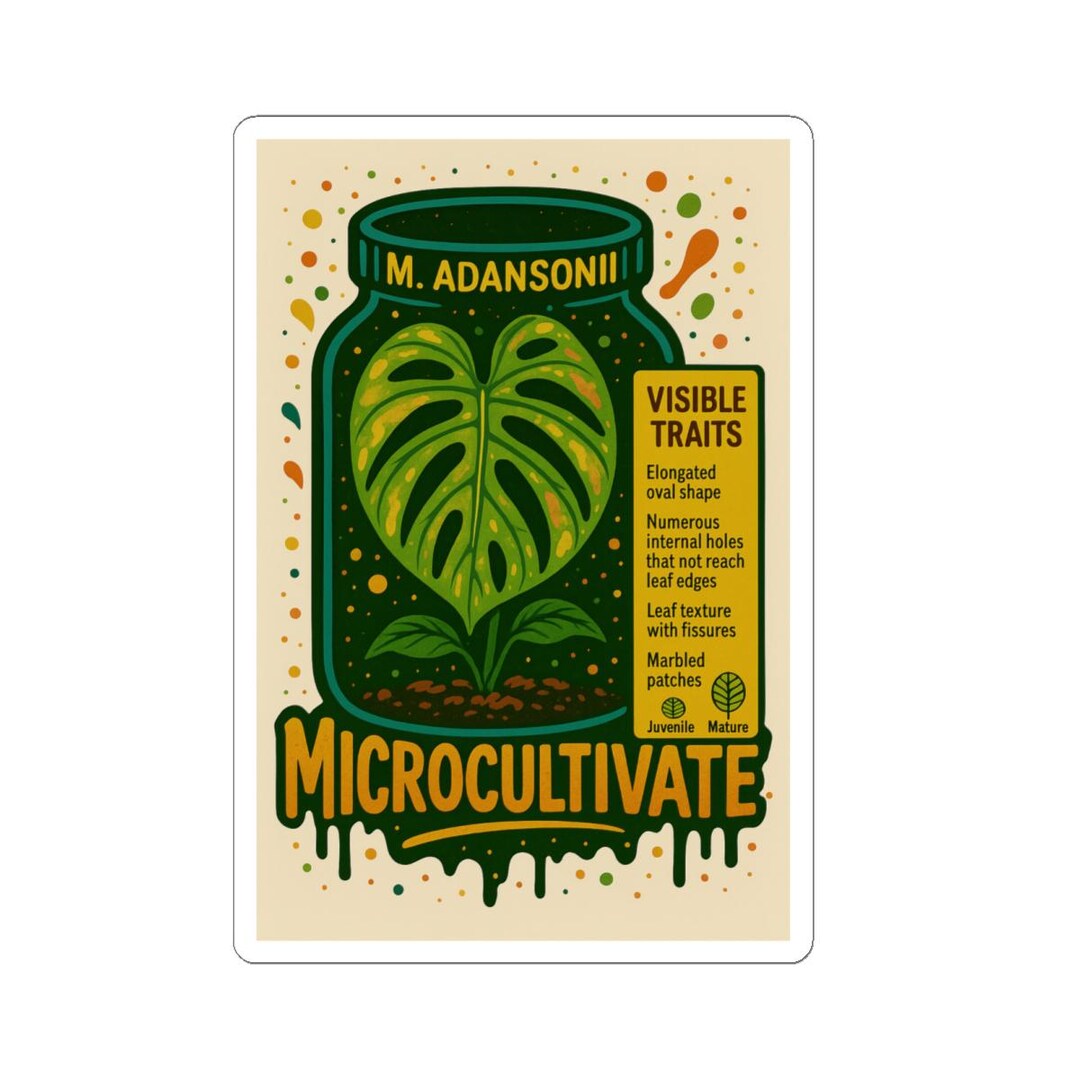 Microcultivate Monstera Jar Illustration Kiss-cut Stickers | Plant ...