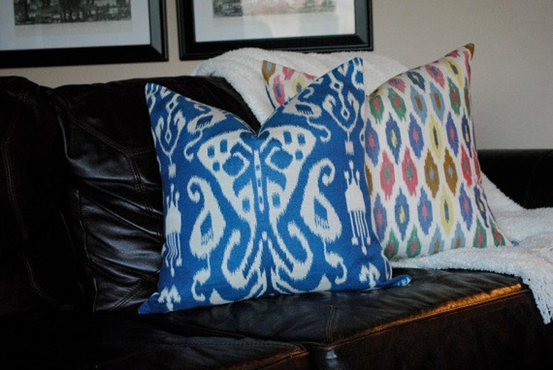 Ready to Ship-Beautiful Decorative Pillow Cover-Sunara IKAT-Confetti-12x18-LINEN-Throw Pillow-Accent Pillow image 3