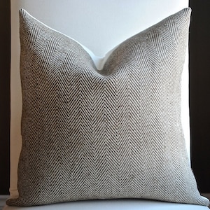 Ready to Ship- Preston LINEN -Harringbone-18x18- Decorative Pillow Cover- Almond