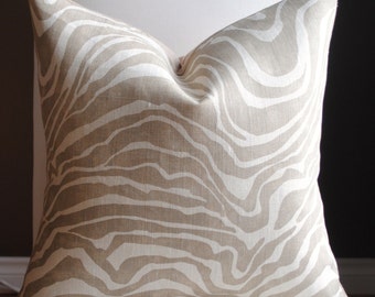 Ready to Ship-Beautiful Animal Print-Home Decor Pillow Cover- 20x20-LINEN-Shadows-Sesame