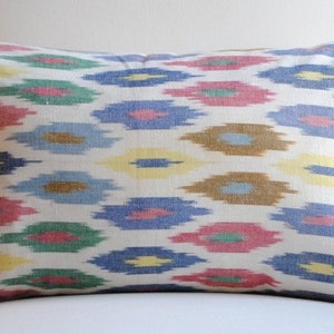 Ready to Ship-Beautiful Decorative Pillow Cover-Sunara IKAT-Confetti-12x18-LINEN-Throw Pillow-Accent Pillow image 1