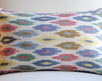 Ready to Ship-Beautiful Decorative Pillow Cover-Sunara IKAT-Confetti-12x18-LINEN-Throw Pillow-Accent Pillow-