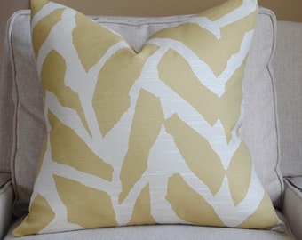 Decorative Pillow Cover-18x18-ZEBRA PRINT-Accent Pillow-Throw Pillow-Gold-Cream