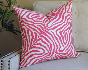 Designer Print-Pillow Cover-20x20-Animal Print-Pink-White-SPRING