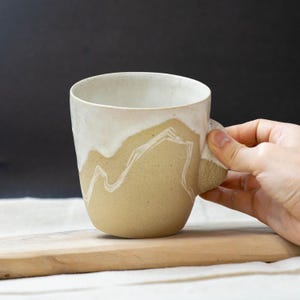 Handmade Ceramic Climbing Mug, Pinch Grip, Adventure Gift