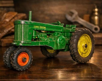 Vintage Hubley John Deere Cast Iron Tractor | Pre-WWII Farm Toy Collectible