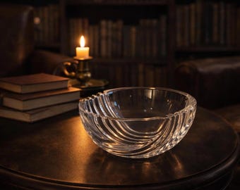 Tiffany & Co Crystal Swirl Centerpiece Bowl 6.5” Monogram HJP