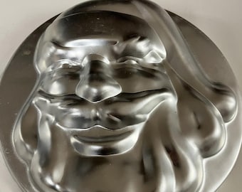 Vintage Wilton Santa Claus Face Cake Pan 1974, Aluminum Christmas Mold #503-555