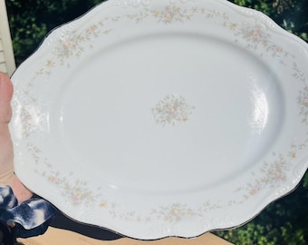 Johann Haviland Floral Splendor Oval Platter 11x14.75 Bavaria Germany Vintage