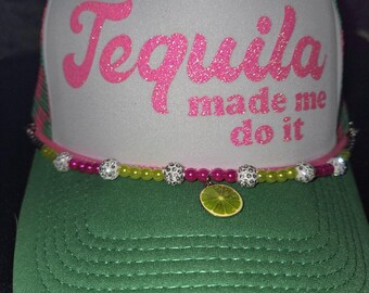 Sombrero de tequila rosa y verde