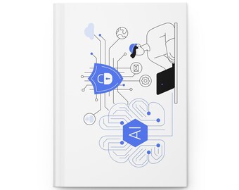 AI Brain Network Illustration Hardcover Journal | Tech Notebook