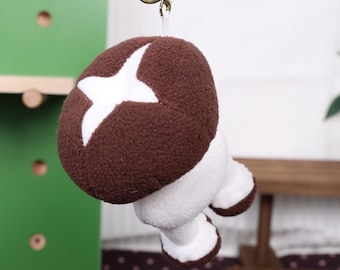 Walking Mushroom Plush Keychain Soft Stuffed Doll Fuzzy Hanging Charm Small Plush Pendant Backpack Purse Keys Kawaii Gift Collectible Decor