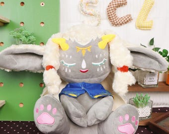 Zelda Tears Kingdom Rauru Plush Doll Handmade Fantasy King Collectible with Magnetic Hands Detachable Cloak Poseable Ears Embroidered Gift
