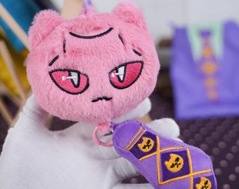 Plush Tie Catnip Keychain Soft Purple Cat Toy Bag Charm Gift For Cat Owners