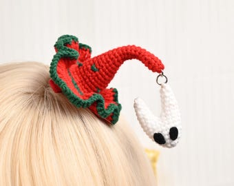Bug Knight Bug Princess Handmade Knitted Hair Clip Cute Crocheted Plush Hair Accessory Indie Game Fan Gift Anime Kawaii Yarn Cosplay Girl
