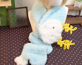 RPG Fantasy Elf Princess Game Merch Handmade Plush Coral Fleece Scarf Winter Warm Chenille Stem Cosplay Bag Accessory Kawaii Anime Xmas Gift